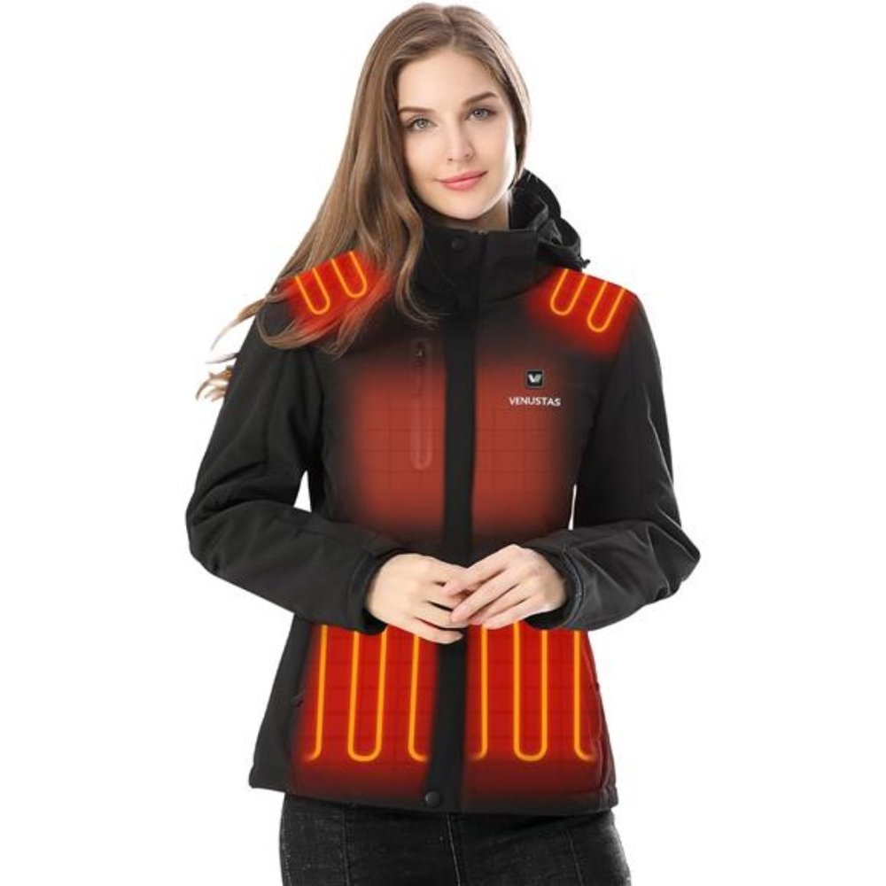 Women's Heated Jacket with Battery Pack 7.4V, Windproof Electric Insulated Coat
